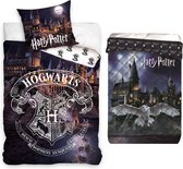 Harry Potter Dekbedovertrek Hogwarts - Eenpersoons - 140 x 200 cm - katoen - incl. Harry Potter Bed-sprei-deken-quilt- Hedwig