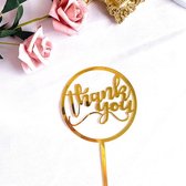 Taart Decoratie - Thank You - Taarttopper - Bedankt - Cirkel