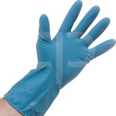 Handschoen doos met 20 stuks verpakt huishoud handschoenen latex blauw maat M anti slip