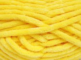 Chenille garen geel kopen – 100% micro fiber pakket 2 bollen totaal 400gram dikke chunky yarn haak en breigaren – pendikte 12-16 mm