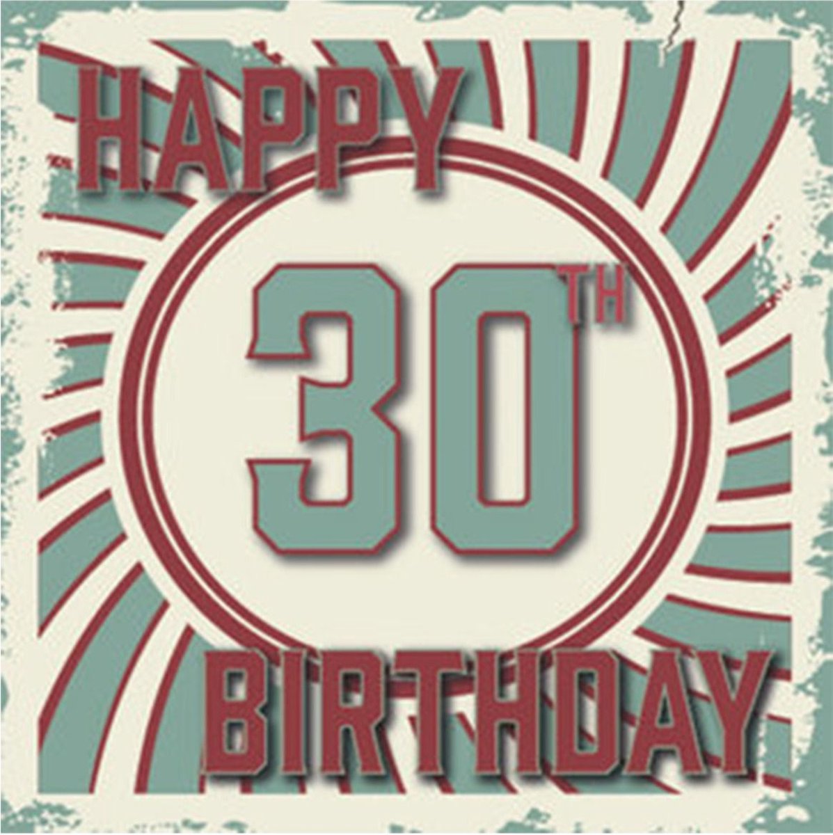 Retro Wenskaart Happy 30th Birthday