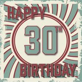 Retro Wenskaart Happy 30th Birthday