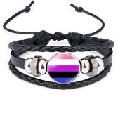 Akyol - Genderfluïde Pride Armband - Regenboog - Pride -pride armband voor armband cadeau -LGBT - Zwart -Armband - Gay - lesbian - trans - cadeau - kado - geschenk - gift - verjaar