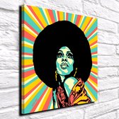 Pop Art Diana Ross Canvas - 70 x 70 cm - Canvasprint - Op dennenhouten kader - Geprint Schilderij - Popart Wanddecoratie