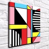 Modern Art N° 145 Canvas - 100 x 100 cm - Canvasprint - Op dennenhouten kader - Geprint Schilderij - Popart Wanddecoratie