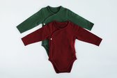 MXM Bordeaux Overslag Romper Ronde hals Baby Maat 50