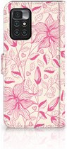 Telefoon Hoesje Xiaomi Redmi 10 | Redmi Note 11 4G Magnet Case Pink Flowers