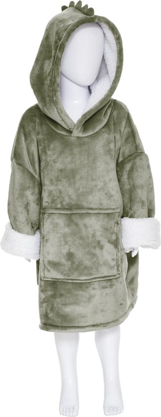 Atmosphera Kids Plaid sweater dinosaurus kind - Trui - Extra zacht - Fleece trui - ONE SIZE - 3 tot 10 jaar - Met zakken