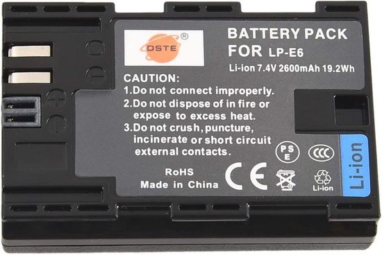 Vervangende Accu / Batterij LP-E6 / 2600mAh 7,4V voor Canon EOS 5D Mark II,  EOS 5D... | bol.com