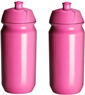 2 x Tacx Shiva Bidon - 500 ml - Lichtroze - Drinkbus - Bidons Kinderen volwassenen - 1 Liter
