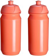 2 x Tacx Shiva Bidon - 500 ml - Coral - Drinkbus - Bidons Kinderen volwassenen - 1 Liter