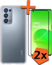 Oppo Reno 6 Pro 5G Hoesje Met 2x Screenprotector - Oppo Reno 6 Pro 5G Case Transparant Siliconen - Oppo Reno 6 Pro 5G Hoes Met 2x Beschermglas
