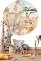 Behangcirkel Savanne dieren - 140 cm | Wandecoratie | Wandcirkel