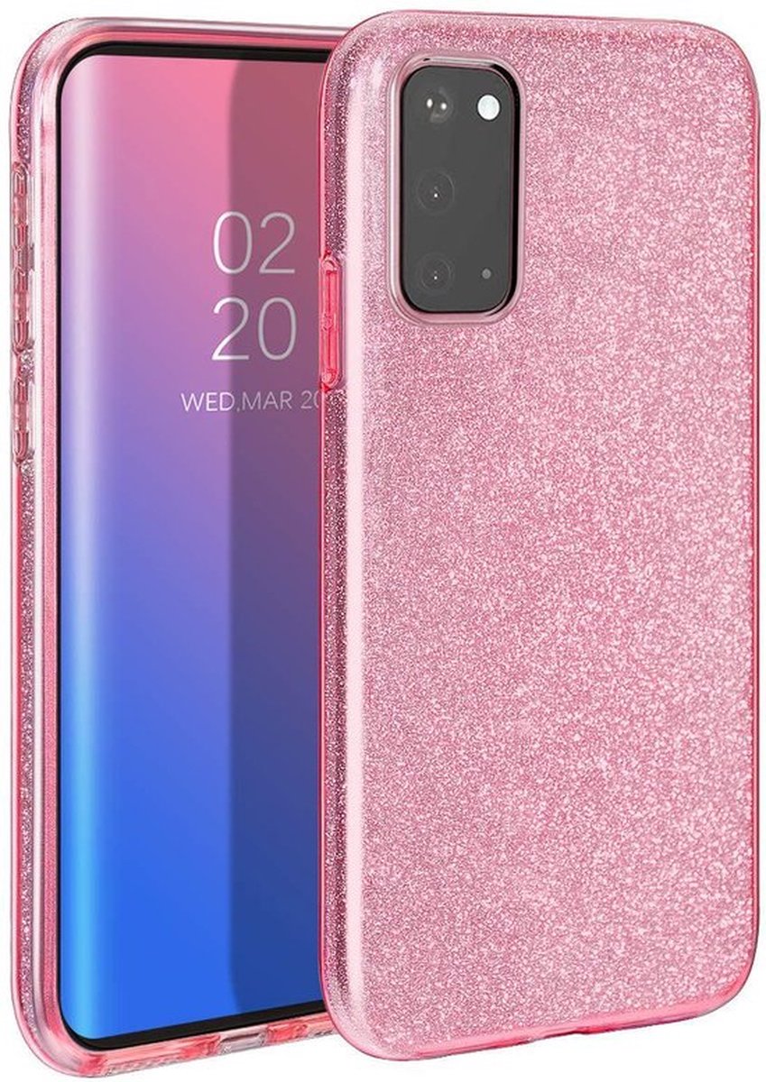 Samsung Galaxy S22 Plus Hoesje Glitter Roze