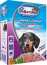 Renske Vers Vlees Hondenvoeding - Eend/Konijn - Hondenvoer - 10 x 395 gr