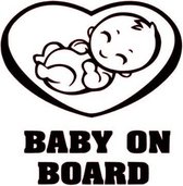 Baby on board auto stickers - Laptop sticker - Auto accessories - Sticker volwassenen - 12 x 12 cm Zwart - 134