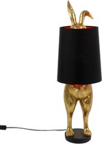 Tafellamp Konijn - Bunny Lamp - Dieren Lamp - Zwart - Goud - Dieren lampen goud met zwarte lampenkap - Pasen