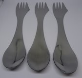 Usables - 3 in 1 spork - Mes, Vork en lepel - RVS - Ecofriendly - Camping - Bestek - 3-pack - voordeelpack