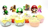 Cupcake Decoratie - Mario Bros - Taarttopper - Prikkers - 12 stuks