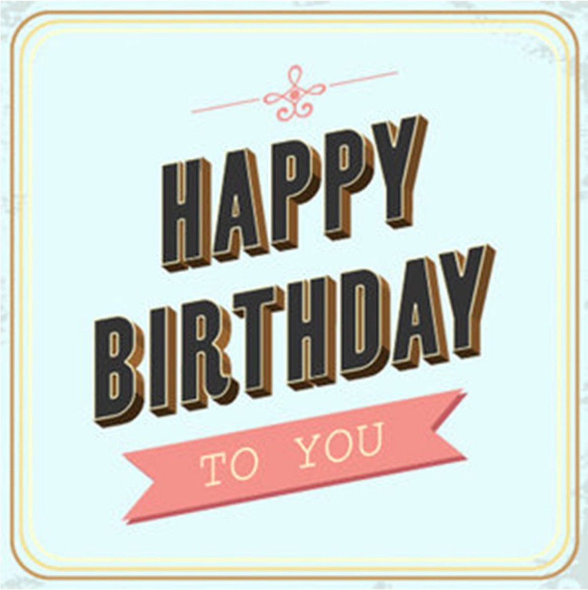 Retro Wenskaart Happy Birthday To You Blue