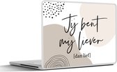 Laptop sticker - 13.3 inch - Jij bent mij liever dan lief - Quotes - Spreuken - Valentijn - 31x22,5cm - Laptopstickers - Laptop skin - Cover