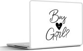 Laptop sticker - 11.6 inch - Gender reveal cadeau - Boy or Girl - Baby - Tekst - Jongetje - Meisje
