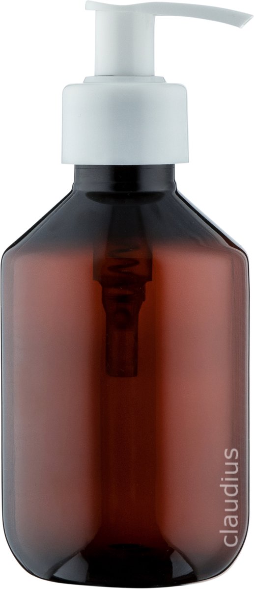Lege Plastic Fles 250 ml PET Amber bruin - met witte pomp - set van 10 stuks - Navulbaar - Leeg