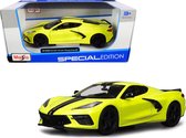 2020 Chevrolet Corvette Stingray Coupe Z51 (Geel) (15cm) 1/24 Maisto {Modelauto Schaalmodel Miniatuurauto}