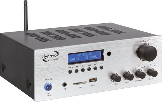 verhaal Moeras noorden Dynavox VT-80MK stereo versterker met bluetooth en tuner zilver | bol.com