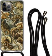 Telefoonkoord - Telefoonketting - Hoesje met koord Geschikt voor iPhone 12 Pro Max - Lacertilia - Oude meesters - Kunst - Siliconen - Crossbody - Telefoonhoesje met koord