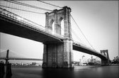 Walljar - New York - Brooklyn Bridge II - Muurdecoratie - Poster met lijst