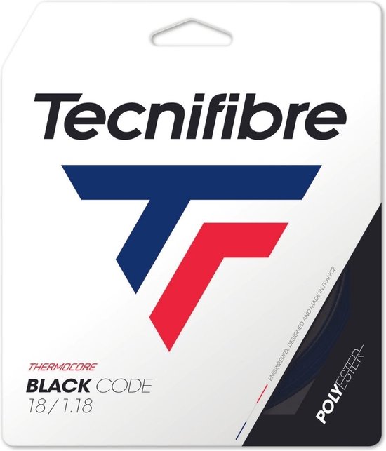 Foto: Tecnifibre black code 1 18 set tennissnaar zwart