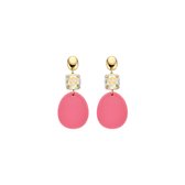 Biba  Oorknop Rondje Steen Mix 38 Rose  82433
