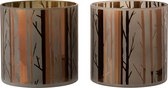 Windlicht | glas | bruin | 20x20x (h)20 cm