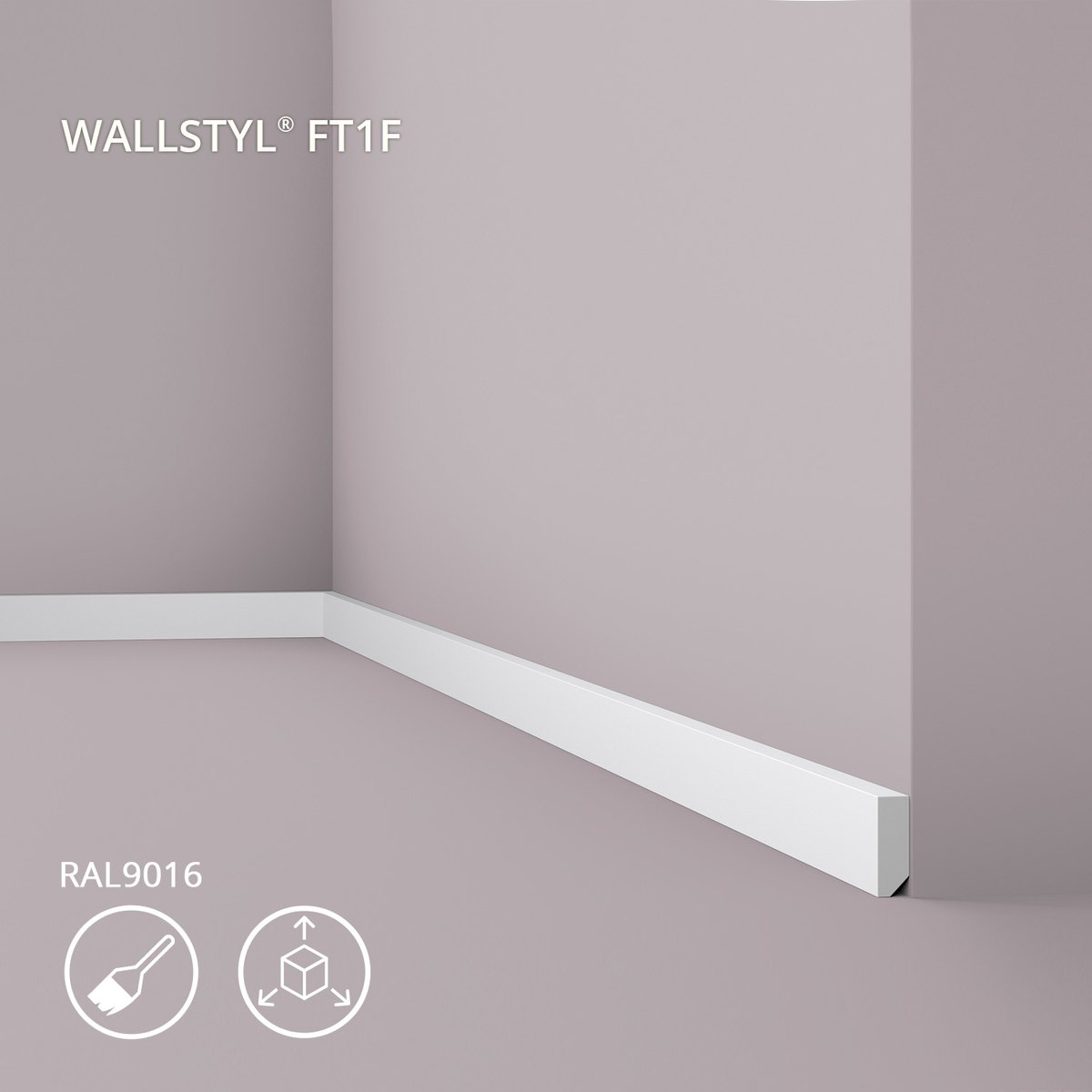 Plint NMC FT1F WALLSTYL Noel Marquet Sierlijst Wandlijst Frieslijst modern design wit 2 m