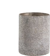 Windlicht | glas | zilver | 16x16x (h)21 cm