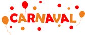 Carnaval raamsticker - herbruikbare raamsticker - Feest - Carnaval - Oranje, Rood - Raamsticker - Kielegat