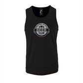 Zwarte Tanktop sportshirt met "Member of the Beer club" Print Zilver Size XXL