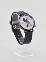 Horloge Mickey Mouse happy- zwart + extra batterij + doosje