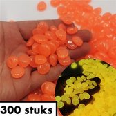 +- 300 kleine Glow In The Dark Steentjes - aquarium stenen - Pebbles - oranje