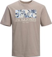 Jack & Jones t-shirt jongens - beige - JORflower - maat 128
