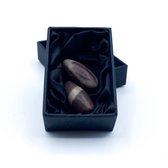 Setje van 2 Shiva Lingam stenen in zwart doosje