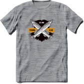 Fishing Club - Vissen T-Shirt | Grappig Verjaardag Vis Hobby Cadeau Shirt | Dames - Heren - Unisex | Tshirt Hengelsport Kleding Kado - Donker Grijs - Gemaleerd - XL