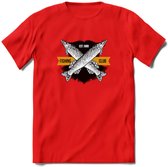 Fishing Club - Vissen T-Shirt | Grappig Verjaardag Vis Hobby Cadeau Shirt | Dames - Heren - Unisex | Tshirt Hengelsport Kleding Kado - Rood - 3XL