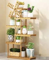 Zizicheery® Bloemenrek – 6 Tier Houten Bloemen Rek – Multifunctionele Rek - Duurzaam Materiaal – Uniek Ontwerp –  Schroefversterking