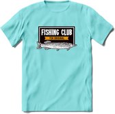 Fishing Club - Vissen T-Shirt | Grappig Verjaardag Vis Hobby Cadeau Shirt | Dames - Heren - Unisex | Tshirt Hengelsport Kleding Kado - Licht Blauw - L