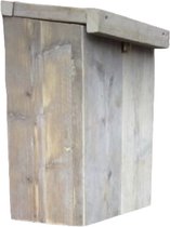 steigerhouten brievenbus voor aan muur - licht grijs - postbus hout houten postvanger Woonaccessoire woonaccessoires decoratie woondecoratie landelijk