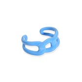 Dazzling & Hypnotic - Blauw Lagoon Enamel Ring - Dames Ringen - Y2K Ring - Mooie Ringen - Verstelbare Maat