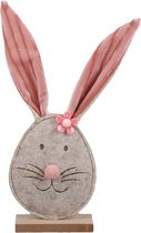 Oneiro’s Luxe pb. 2 rabbit faces/standing natural 8x20 cm – decoratie – pasen – paasdecoratie – paashaas – eieren – has – kip – gekleurde eieren – paastak – lente – feestdecoratie