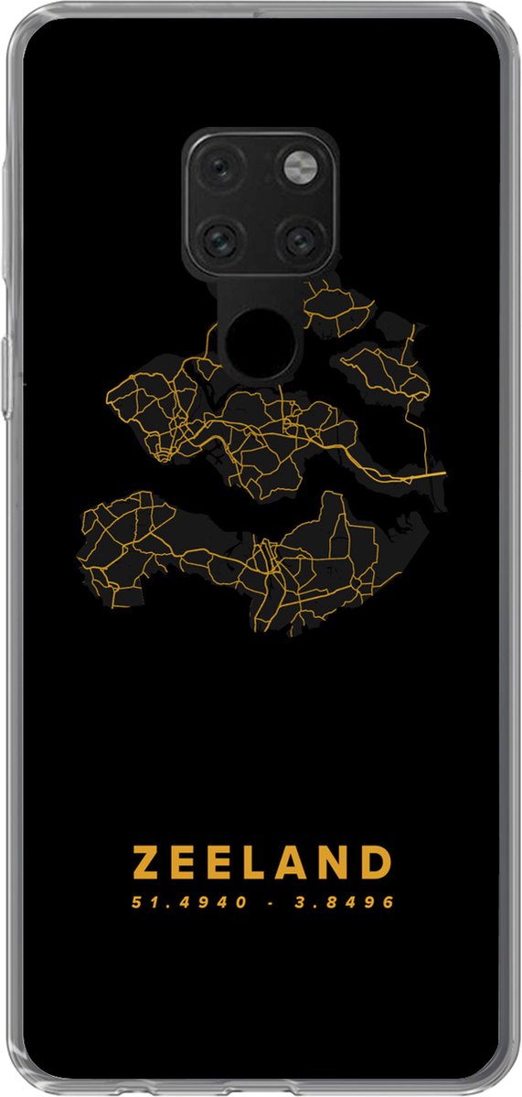 Telefoonhoesje Geschikt voor Huawei P40 Lite hoesje - Zeeland - Nederland - Zwart - Goud - Siliconen Telefoonhoesje Telefoonhoesje